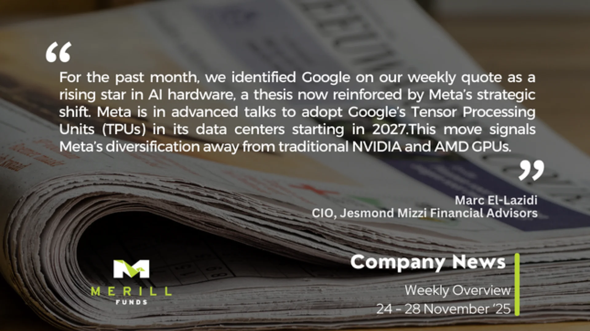 								Company News Weekly 01.12.2025 Malta, 																Company News Malta, 								 Merill Funds Malta