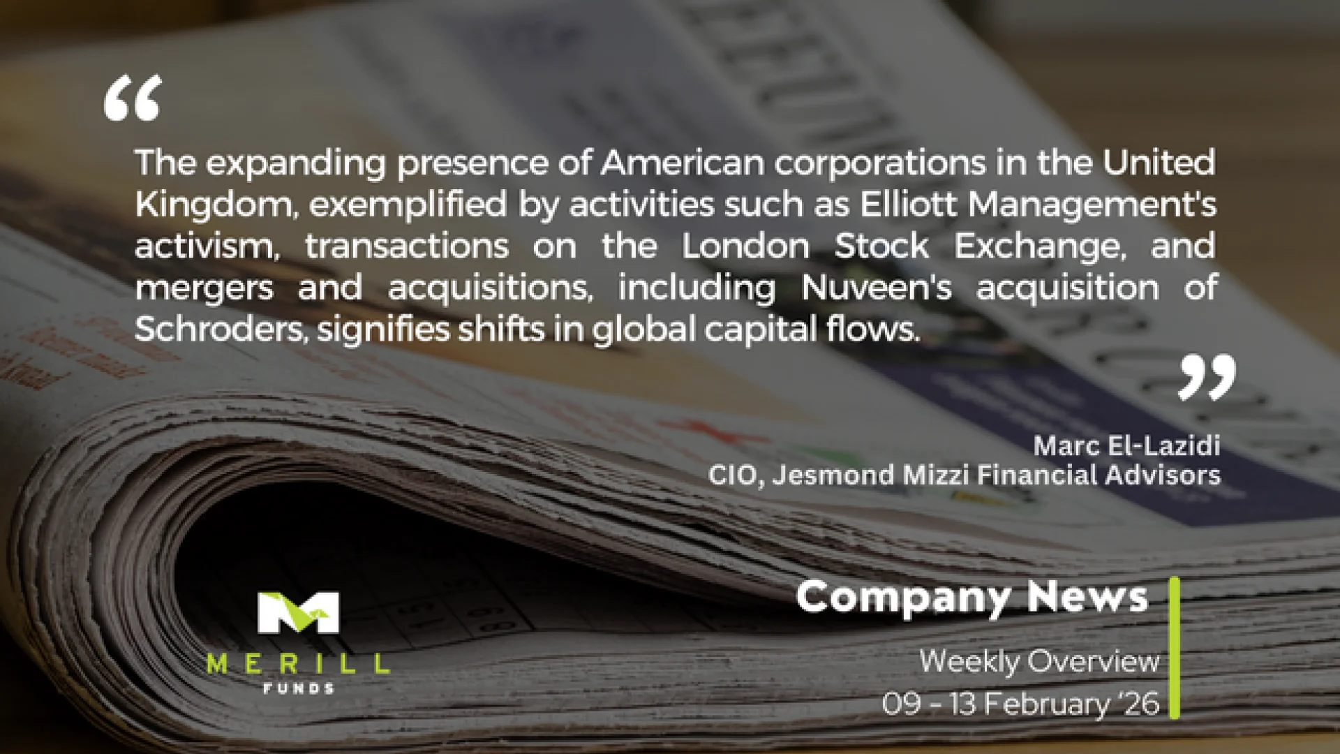 								Company News Weekly 16.02.2026 Malta, 																Company News Malta, 								 Merill Funds Malta